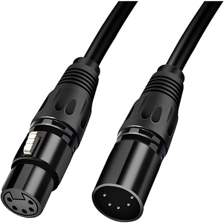 5-pinners XLR DMX-kabeladapter 5 fot, DMX512 5-pinners DMX hunn til hann 5-pinners DMX-kabel