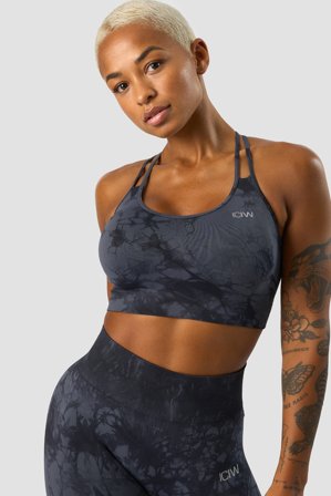 ICANIWILL - Define Seamless Tie Dye Sports Bra Dark Blue - Sport-BH - Dam - Träningskläder från ICIW