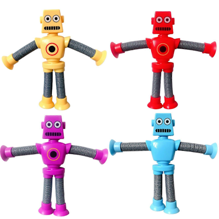 Teleskopisk sugekop robot legetøj forældre-barn interaktivt dekompressionslegetøj til festgaver rejselegetøj [DB]