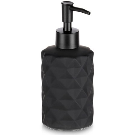 Sæbedispenser i glas, sort, 330 ml kapacitet