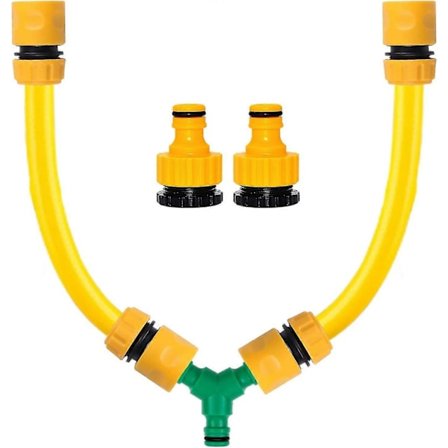 Blandingsbatteri Slangekobling, Bland Nemt Varmt & Koldt Vand, Slangeende Hurtigkobling, 2 I 1 Gevindhane Kobling, Y Splitter Kobling, Udendørs 