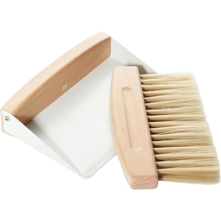 Lille fejebakke og børstesæt med træhåndtag, transportabel håndkost og metal fejebakke sæt, mini træbørste med fejebakke sæt til hjemmekøkken kontor 