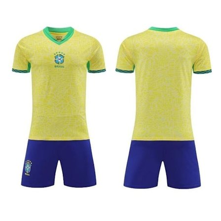 25-Brasiliens landshold hjemme fodboldtrøje og shorts sæt til ba 140CM #24