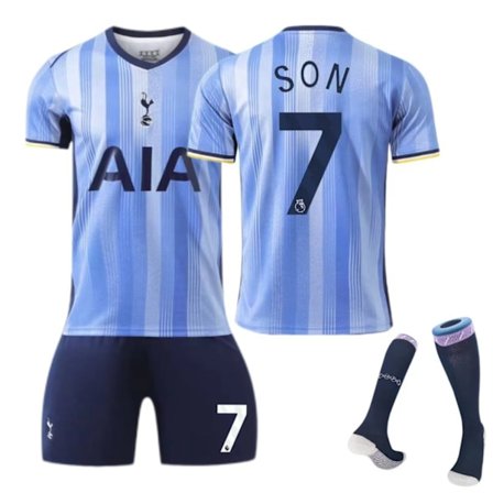 2425 Tottenham Hotspur Udebanen No.7 Son Heung-min Fodboldtrøje Sportsbeklædning-No.7 + Sokker