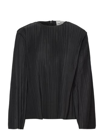 Paper Pleat Rina Blouse Bluse Langærmet Sort Mads Nørgaard