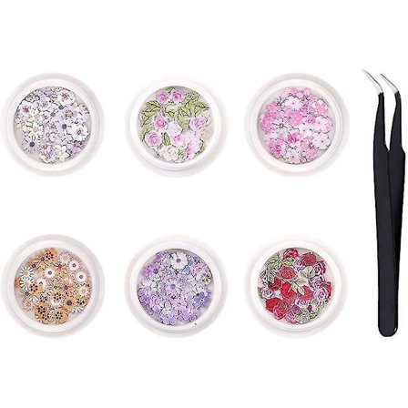 300 stk Små Blomster Nail Decals 3D Nail Art Stickers