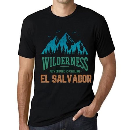 T-shirt herr – Wilderness, Adventure is Calling El Salvador – Vintage svart T-shirt