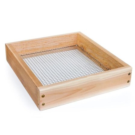 Håndholdt cederhavesigte til kompost, snavs og pottejord, ru savet bæredygtig ceder