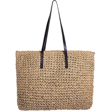 Kvinners klassiske stråhåndveske sommerstrand skuldertaske bohemia ny