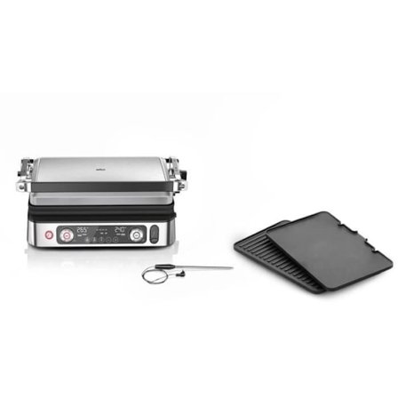 Multifunktionsgrill - BRAUN - Multi Grill 9 Pro - 2200 W - 3 värmelägen - Svart / Stål