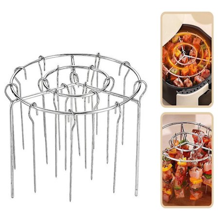 Nyt Air Fryer Grill Spydstativ, BBQ Kabob Sæt i Rustfrit Stål, 30 Vertikale Kødkebabspyd med Rund Ophængning