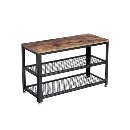 Rootz skoställ - Skoorganisator - Skoförvaring - Kompakt och funktionell - Utrymmesbesparande design - 73 cm x 45 cm x 30 cm - Vintage Brun-Svart - Sp