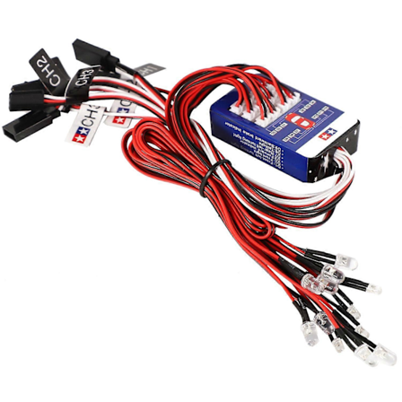 12 LED Lys Kit Styring Bremse Simulation Flash Lys til 1/10 Skala Modeller RC Bil Yokomo HPI A