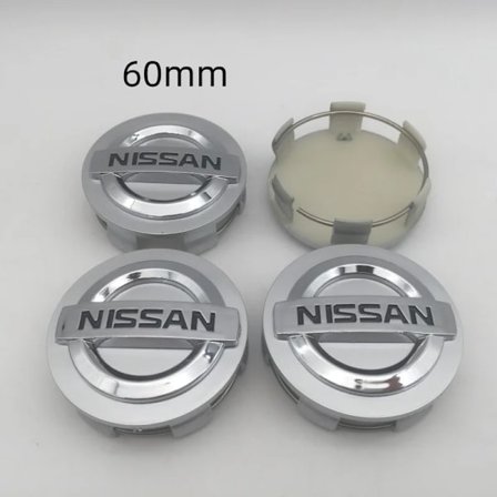 4 st 3D 60mm För Nissan Bil emblem Hjulnav Center Kåpa Märke skydd klistermärken Dekaler Styling tillbehör