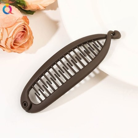 Fiskformad Hårnål Hästsvans Banan Hårklämma KAFFE MATT MATT