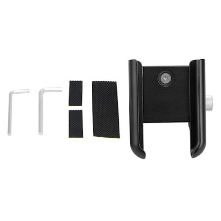 Mobiltelefonholder i aluminiumlegering, 0,7-1,4 tommer i diameter, universell for motorsykkel og sykkel, svart