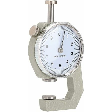 Rund skive tykkelsesmåler 0,1 mm præcision fladt hoved måling Læder smykker rådgivningsudstyr 0 til 10 mm rækkevidde måleværktøj (fladt hoved 0-10 mm)