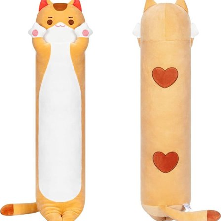 Gosedjur Kawaii Katt Plyschkudde Gosedjur Ljus Orange Katt 50 CM