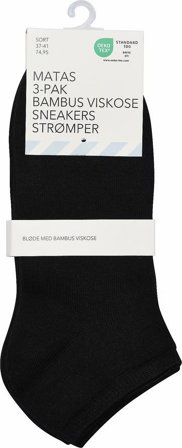 Matas Striber Bambus Viskose Sneakers Sort 37-41, Tøj & Bolig, Strømper, Footies