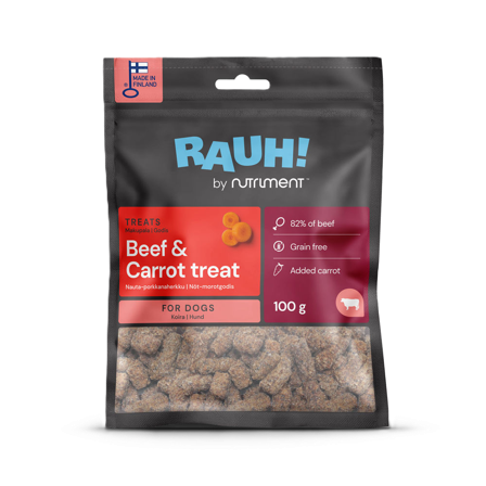 Rauh - Beef-Carrot Treat 100 g - Hund - Hundegodbiter & tyggebein - Belønningsgodbiter for hund - ZOO.no