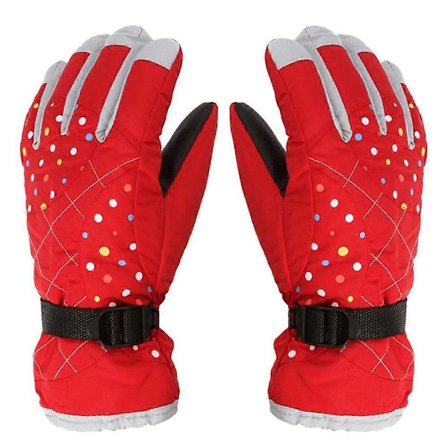 Nye Ski Hansker Dame Pluss Fleece Tykke Vinter Varme Hansker Utendørs Sport [BR]