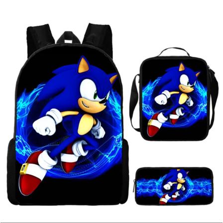 Sonic koululaukku lapsille, lounaspussi, set kolme - Perfet 38