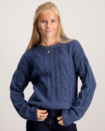 LMTD NLFNAIBLE LS SHORT KNIT Bleu Pulls Fille - Kids Brand Store
