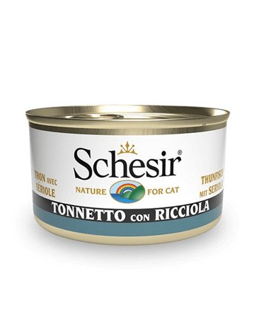 Schesir Tonnetto Con Ricciola Cibo Umido Gatti Adulti Lattina 85g