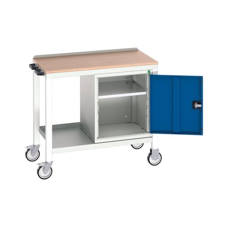 Mobile workbench with cupboard BOTT , 250 kg load, 1000x600x930 mm, multiplex