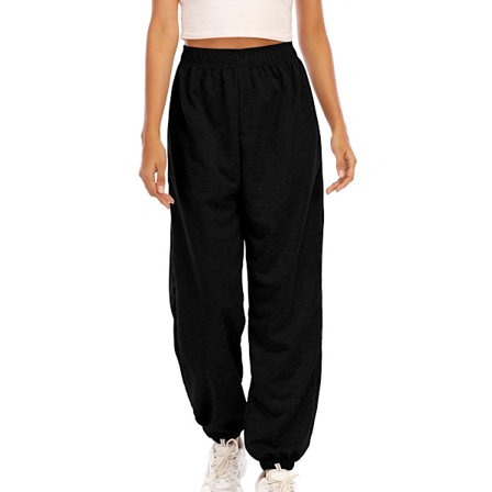 Elastisk midje joggebukse Casyal dame sports lang sweatpants ensfarget M