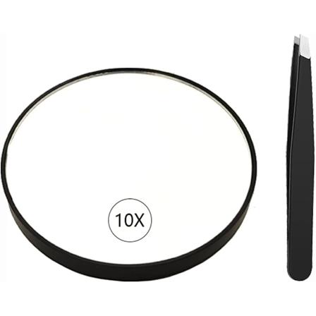 Kompakti taskupeili 10-kertaisella suurennuksella, kannettava matkakosmetiikkapeili matkasuihkuun,