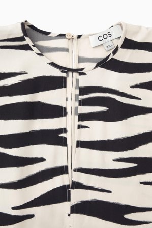 COS Women's Abito Midi Zebrato Con Dettaglio Cut Out in Beige