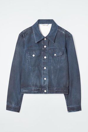 COS Damen Sprühgefärbte Jeansjacke - Blau