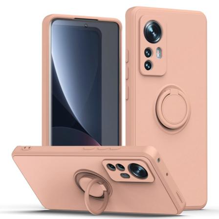 Xiaomi 12 Skal Med Ringhållare Rosa