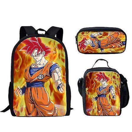 Dragon Ball Elementary School Theme School Bag 3-piece Set Computer Bag Messenger Bag Pencil Case