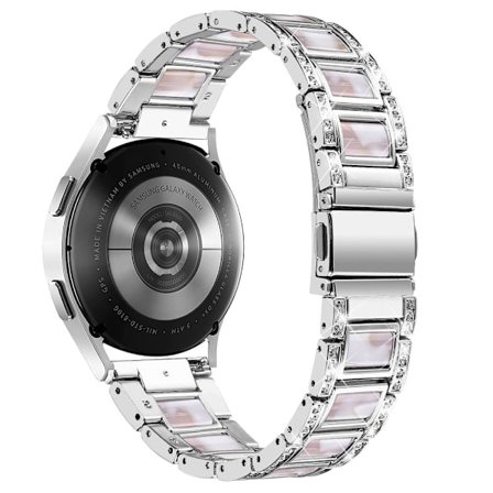 Klockarmband i resin med strassdekor för Samsung Galaxy Watch 4 - Silver / Rosa Mix