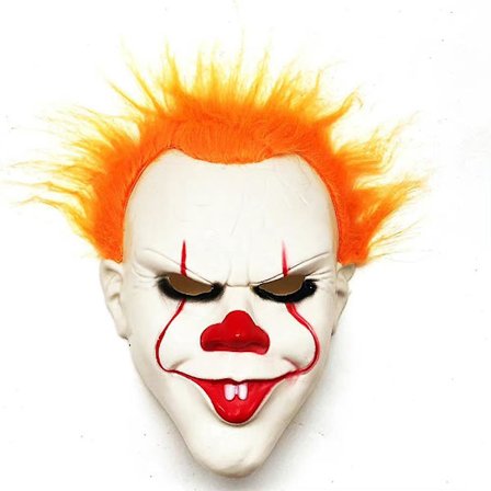 Halloween Skrämmande läskig clownmask med kort hår Peruk Joker Cosplay Fancy Dress Party Prop