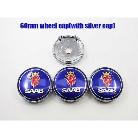 4 st 60mm Saab 9-3 Logo Bil Emblem Hjulcentrum Navkapsel Auto Fälg Ombyggnad Dammtäta Märkesöverdrag Klistermärke Styling Tillbehör