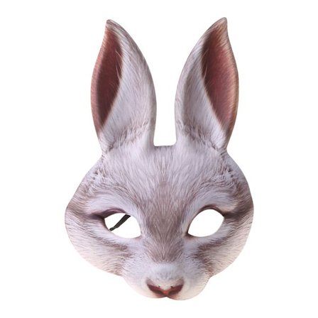 Påskhare Mask Halloween Carnival Party Bar Nattklubb Kostym Sexig Halv Face Kanin Öron Masker Cosplay rekvisita