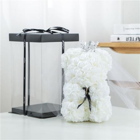 Presentera för Kvinnor Mamma Flickvän Teddybjörn Årsdagspresent för Leksak-25cm Vit