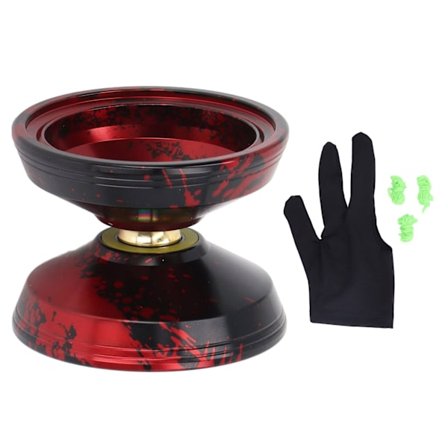 Ammattimainen alumiiniseoksesta valmistettu ei-reagoiva Jo-Jo, Jo-Jo-lelu, syntymäpäivälahja narulla ja käsineillä lapsille, punainen [BR]