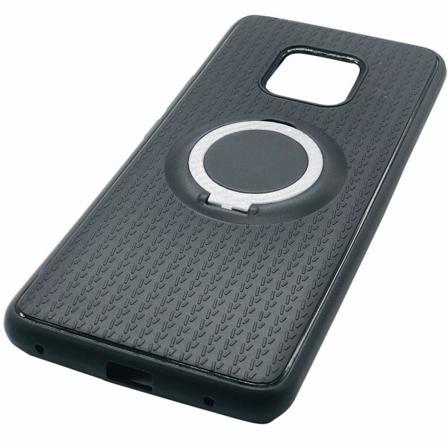 Beskyttelsesdeksel med ringholder i karbondesign - Huawei Mate 20 Pro Silver