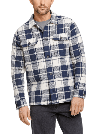 Lindbergh Checked Overshirt Kavajer Herr Blå XL
