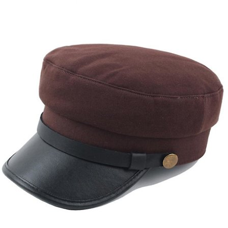 Unisex Baker Boy Kasket med Skygge Newsboy Beret Hat Kadet Militær Hat
