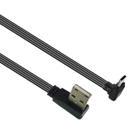 90 Graders USB 2.0 til Type C Han Adapter Kabel Silikoneledning til 10W Opladning
