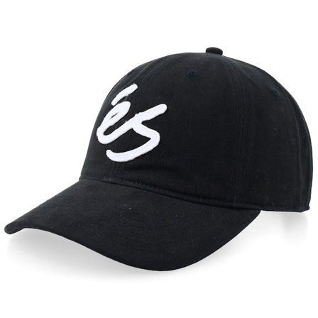 éS - Svart unconstructed Keps - Script Applique Black Dad Cap @ Hatstore