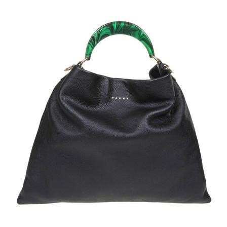 Marni hobo Taske with resin handle Sort, Dame Skuldertasker, Størrelse: ONE Size