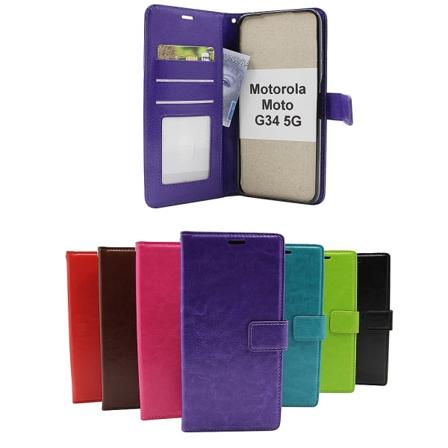 Crazy Horse Wallet Motorola Moto G34 5G Svart