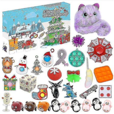 Julkalender med Fidget Toys - Stressreducerande Fidget Toys i Blind Box för Barn