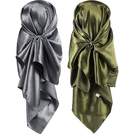 35 tommers silkeskjerf 2 satengskjerf kvinner